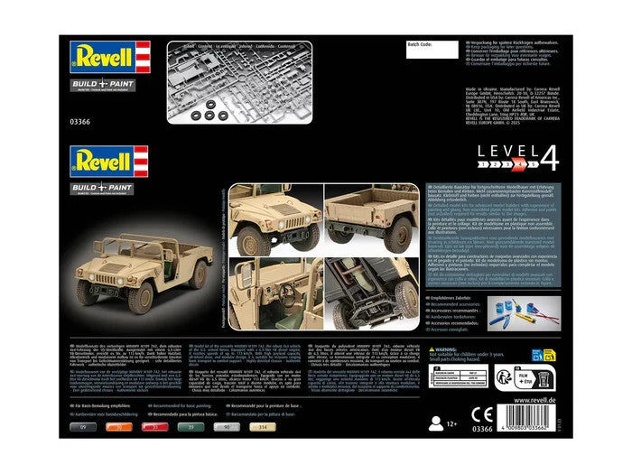 Revell 1:35 Scale Humvee HMMWV M109 7A2 Plastic Model Kit Skill Level 4 - 03366