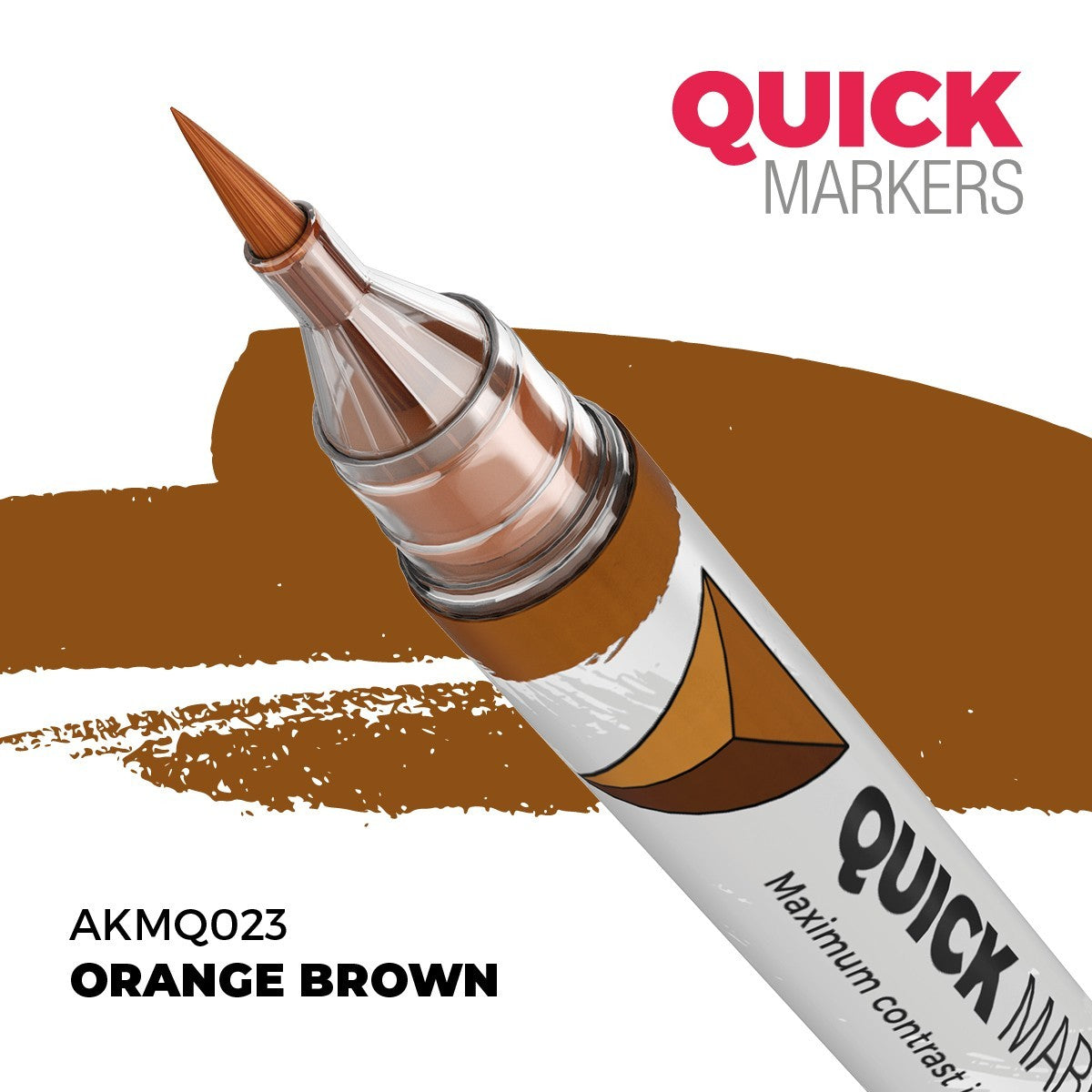 AK Interactive Acrylic Quick Gen Markers For Tabletop Wargaming Orange Brown - AKMQ023