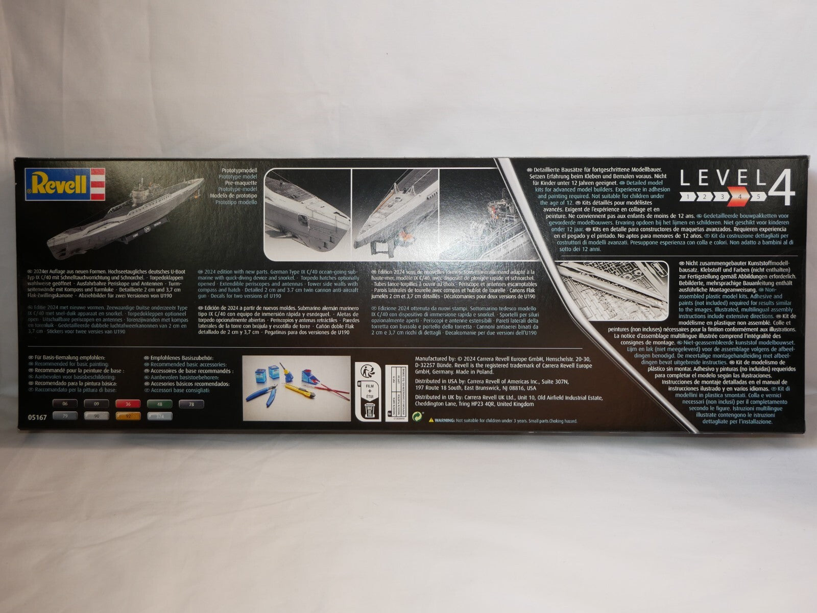 Revell 1:144 Scale Type IX C/40 U190 German Submarine Kit Skill Level 4 - 05167