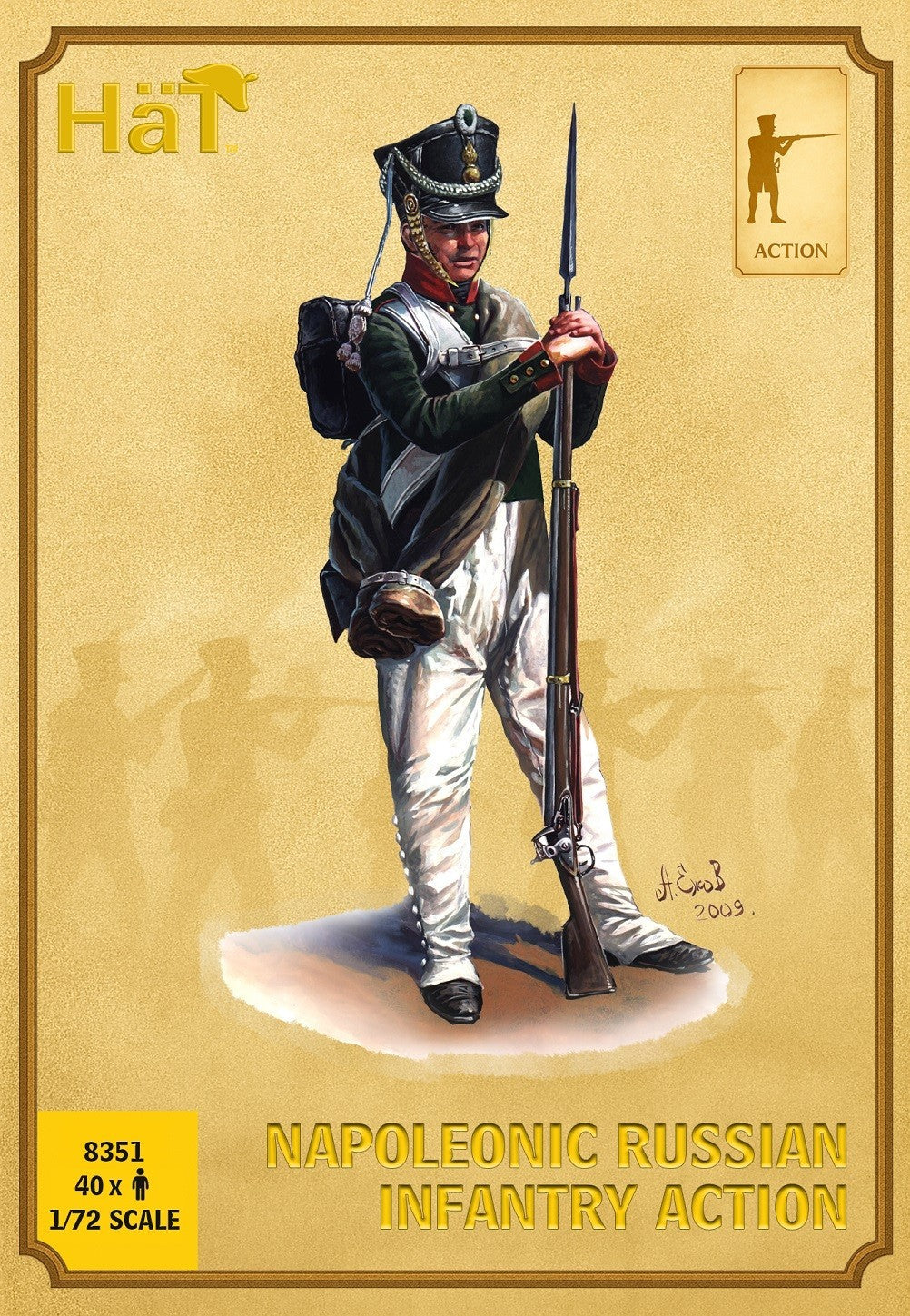 Hat Industrie 1:72 Scale Napoleonic Russian Infantry (Action) Miniatures - 8351