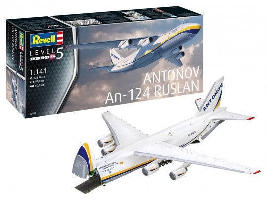 Revell 1:144 Antonov AN-124 Ruslan Livery Model Aircraft Kit Skill Level 5 03807