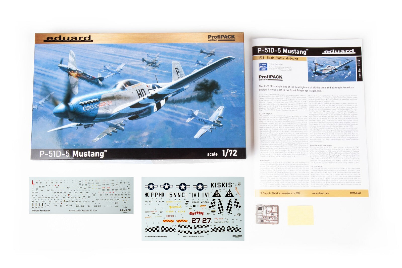 Eduard 1:72 Scale North American P-51D-5 Mustang ProfiPACK Edition Kit - 70171