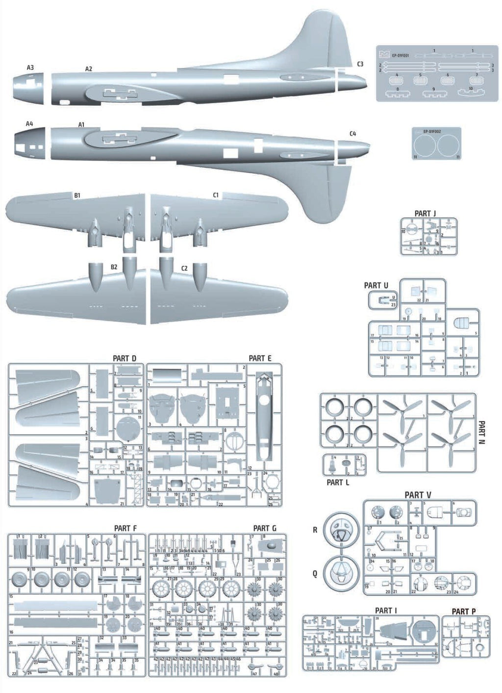 Eduard 1:48 Boeing B-17F Flying Fortress The Bloody Hundredth 1943 Limited Edition - 11183