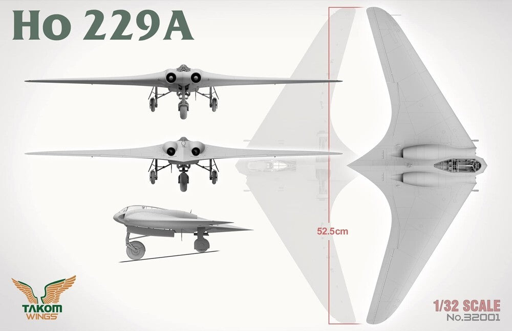 Takom Wings 1:32 Scale German Air Force Horten Ho 229A Flying Wing Bomber 32001
