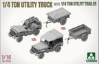 Takom 1:16 Scale WWII 1/4 Ton Utility Truck With 1/4 Ton Utility Trailer - 1026