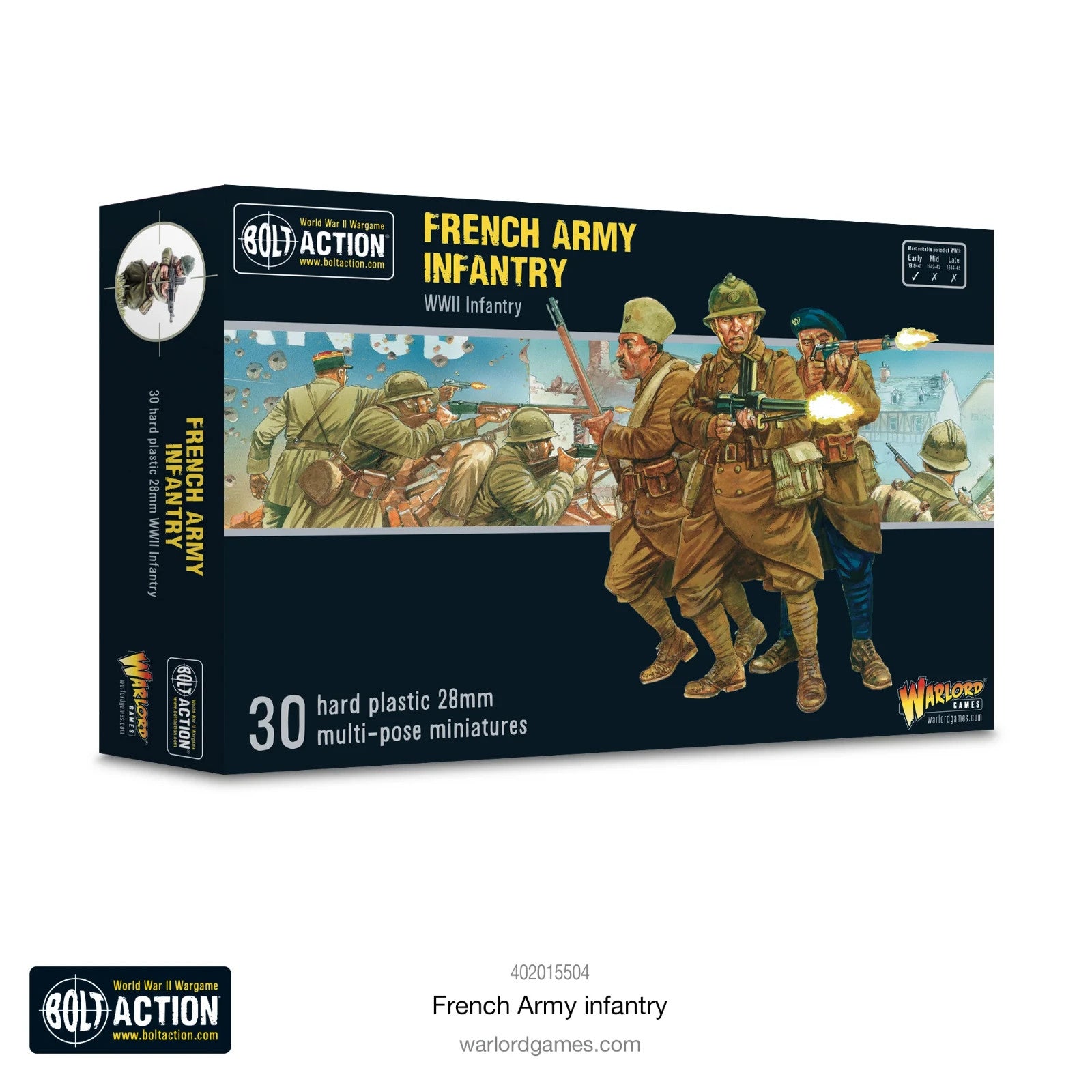 Warlord Games Bolt Action 1:56 Scale WWII French Army Infantry Minis - 402015504