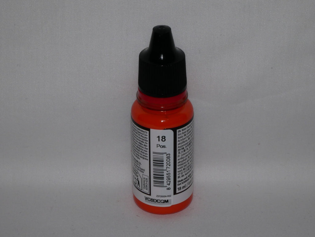 Vallejo Game Color Acrylic Orange Fire 18ml/0.6 fl oz Dropper Bottle - 72.008