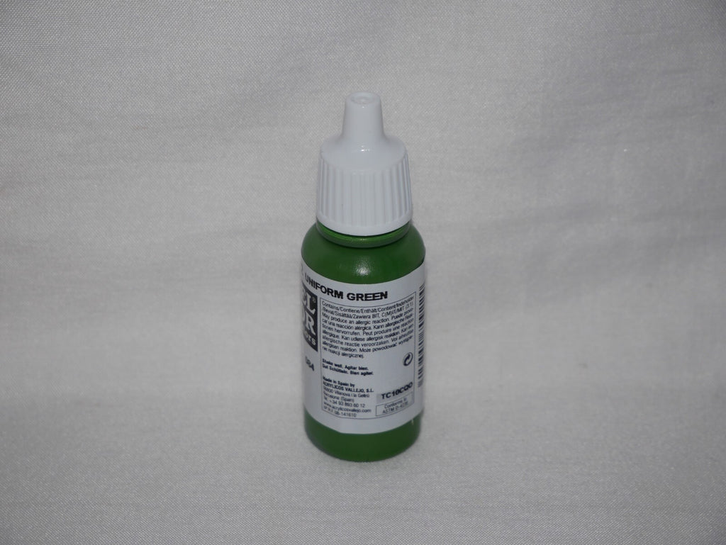Vallejo Model Color Uniform Green Acrylic 17ml/0.57 fl oz Dropper Bottle 70.922