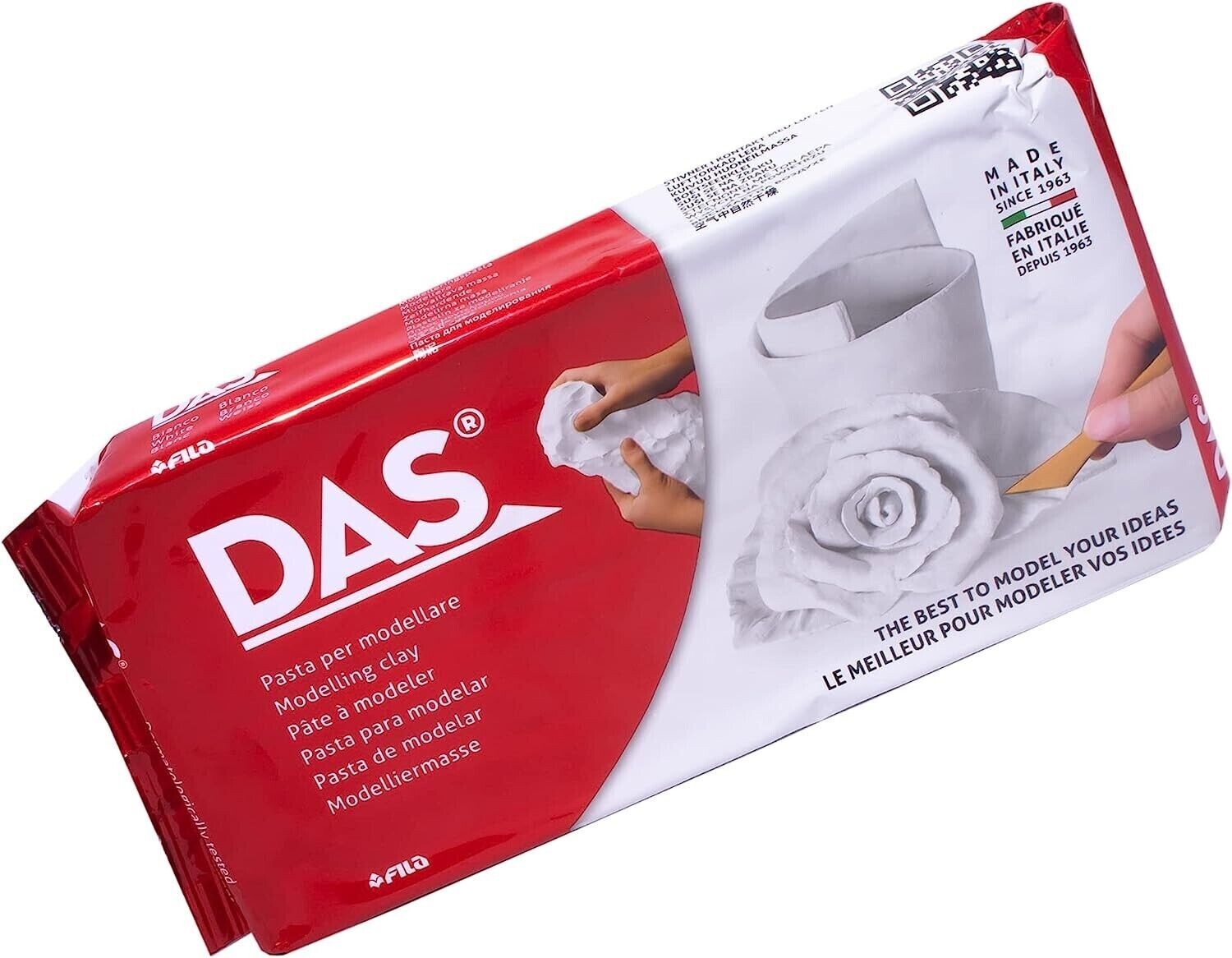 DAS Air Drying White Modelling Clay 1kg Bar Pack For Modeling And Sculpting