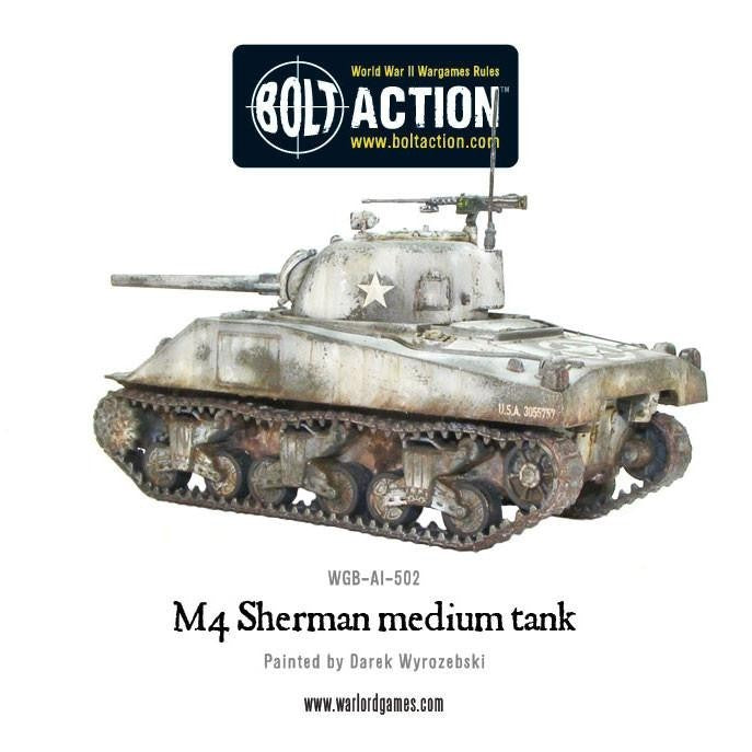 Warlord Games Bolt Action 1:56 Scale WWII US M4 Sherman Medium Tank - 402013006