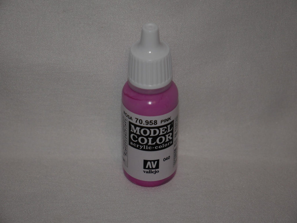 Vallejo Model Color Pink Acrylic 17ml/0.57 fl oz Dropper Bottle - 70.958