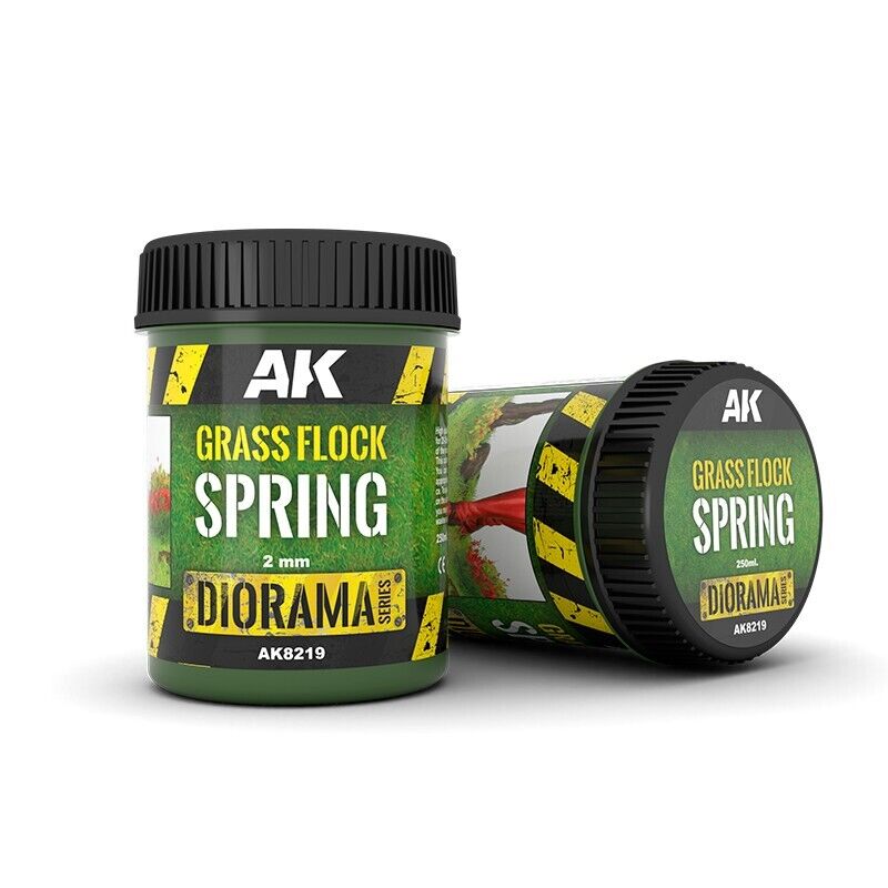 AK Interactive Diorama Series 2mm Spring Grass Flock 250ml Plastic Tub - AK8219