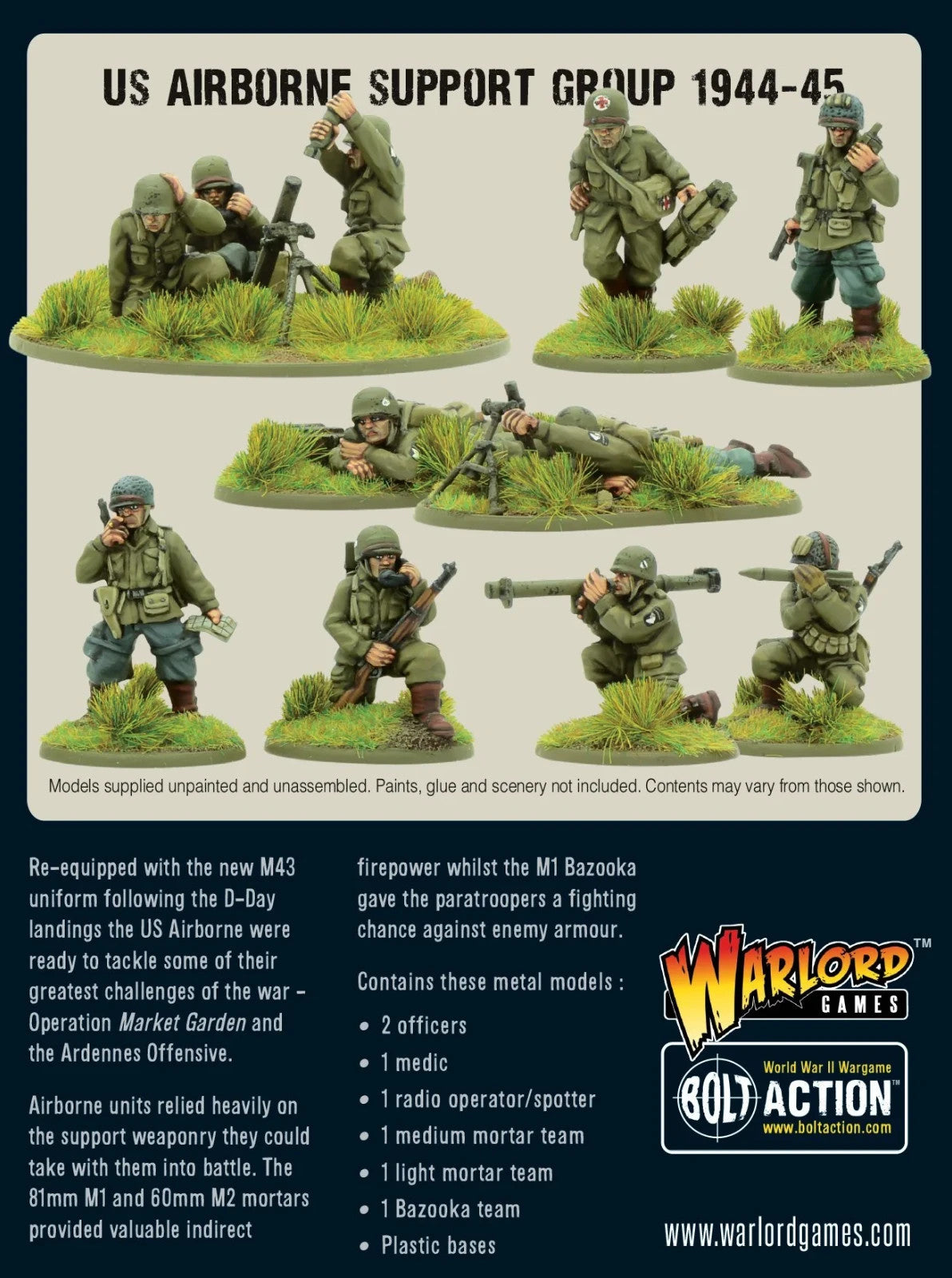 Warlord Games Bolt Action 1:56 US Airborne Support Group (1944-45) - 402213105
