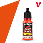 Vallejo Game Color Acrylic Range Fluorescent Orange 18ml Dropper Bottle - 72.156