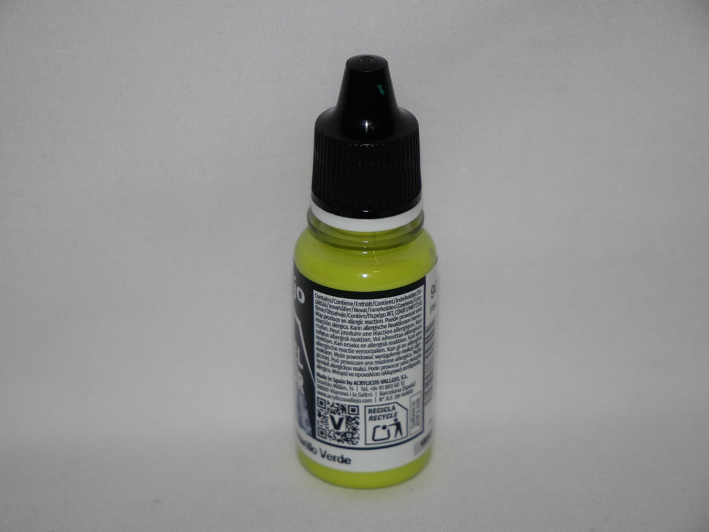 Vallejo Model Color Yellow Green Acrylic 18ml/0.60 fl oz Dropper Bottle - 70.954