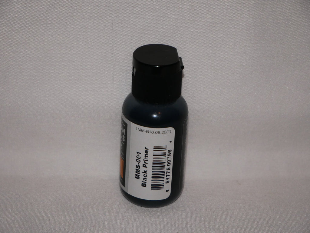 Mission Models Premium Hobby Paints Black Primer 30ml / 1 fl oz Bottle MMS - 001