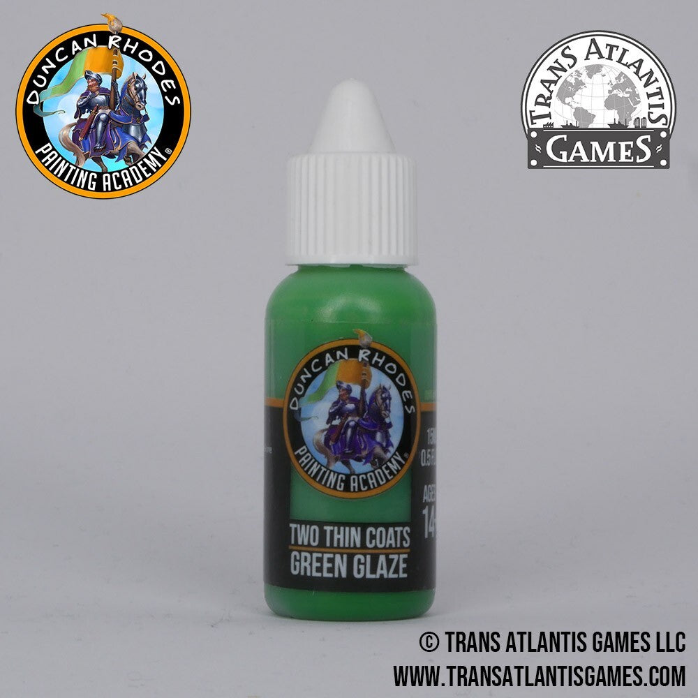 Duncan Rhodes Painting Academy 'Two Thin Coats' Green Glaze 15ml Bottle - 10119