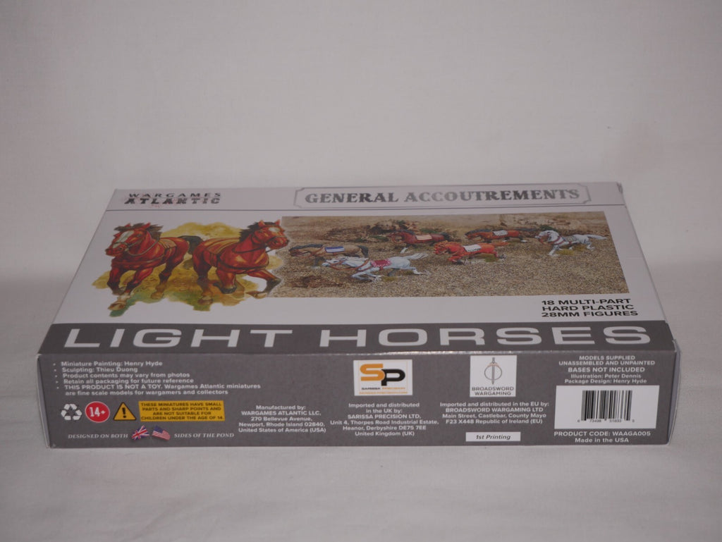 Wargames Atlantic General Accoutrements 28mm Hard Plastic Light Horses WAAGA005