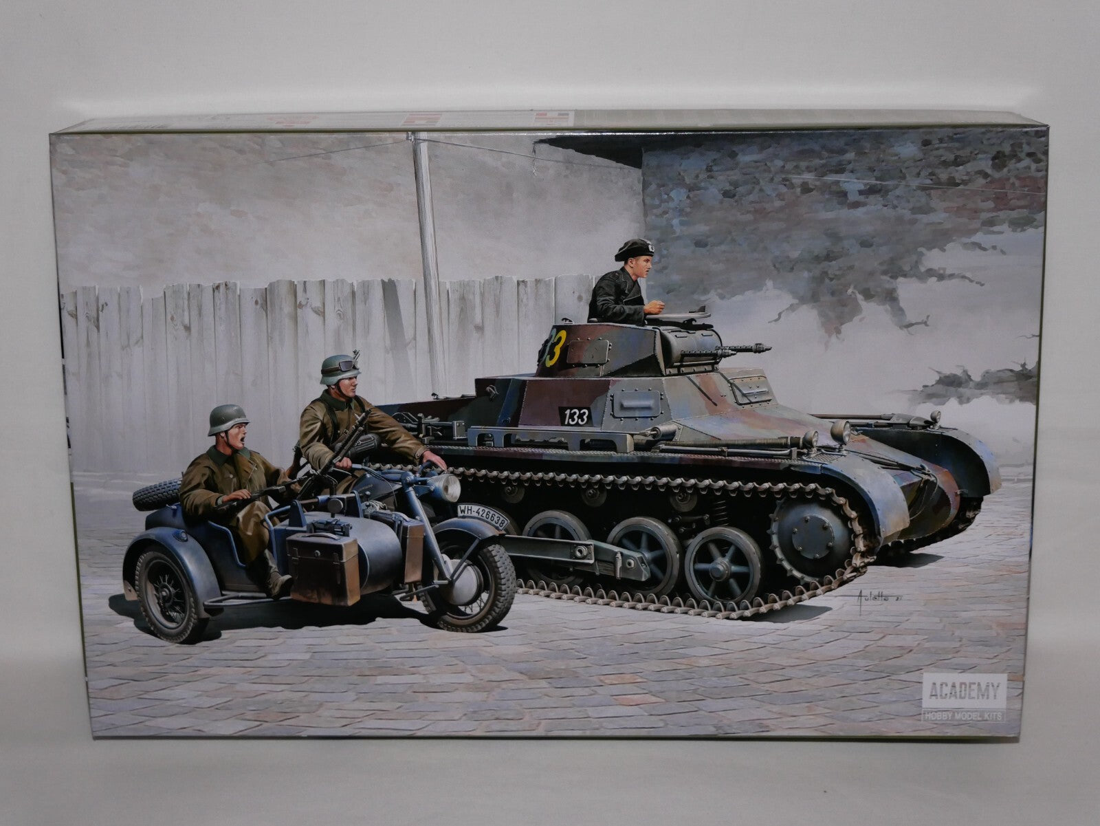 Academy 1:35 Scale WW2 German Panzer 1 Ausf.B & Motorcycle Skill Level 4 - 13556