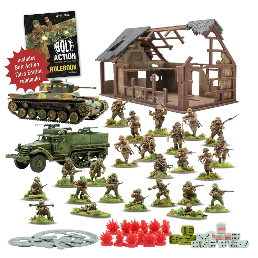 Warlord Game Bolt Action 1:56 Scale WWII Island Assault Starter Set- 401510008