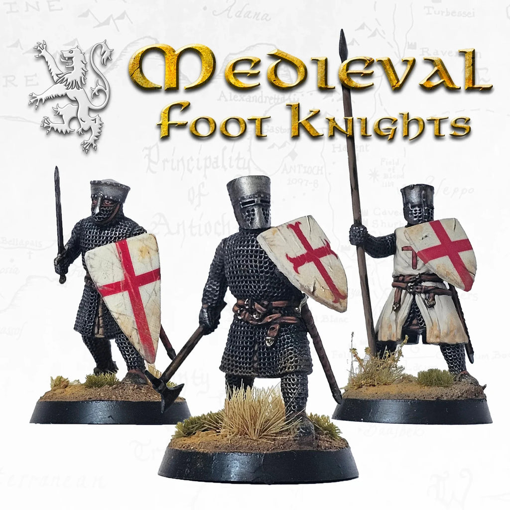 Victrix Medieval Warriors 28mm Scale Hard Plastic Medieval Foot Knights - VXM004