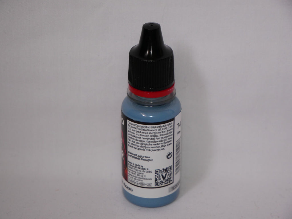 Vallejo Game Color Acrylic Range Steel Grey 18ml/0.6 fl oz Dropper Bottle 72.102