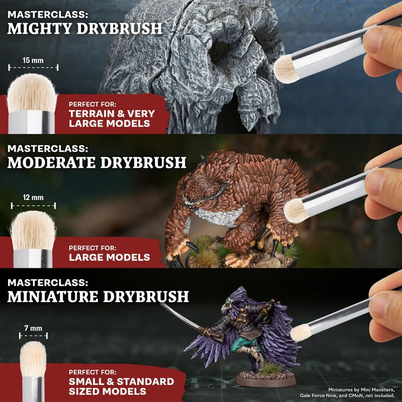 The Army Painter Masterclass 3 Piece Drybrush Set For Miniature Painting TL5065
