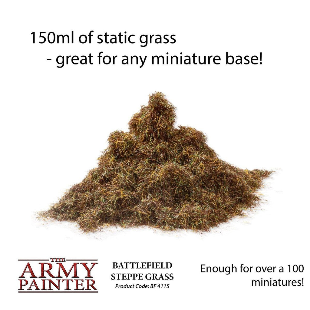 The Army Painter Battlefield Steppe Grass For Wargaming Bases 150ml Tub - BF4115