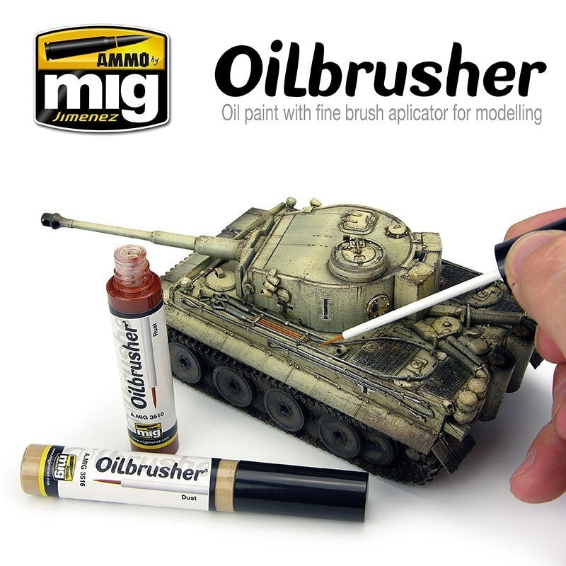 Ammo By Mig Jimenez Oilbrusher Range Earth With Fine Brush Applicator A.MIG-3514