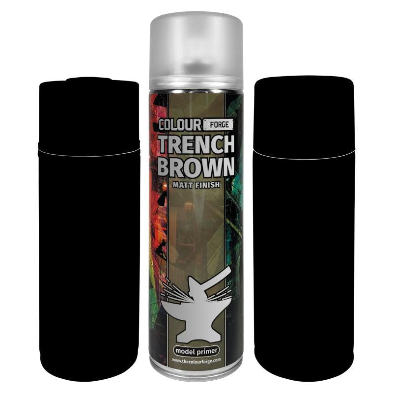 The Colour Forge Trench Brown Matt Finish Model Primer 500ml Aerosol Spray Can