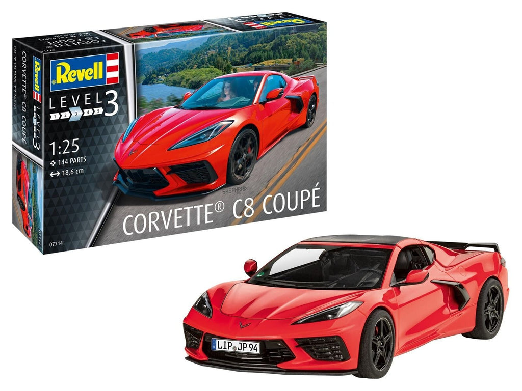 Revell 1:25 Scale Chevrolet Corvette C8 Coupe Sports Car Skill Level 3 - 07714