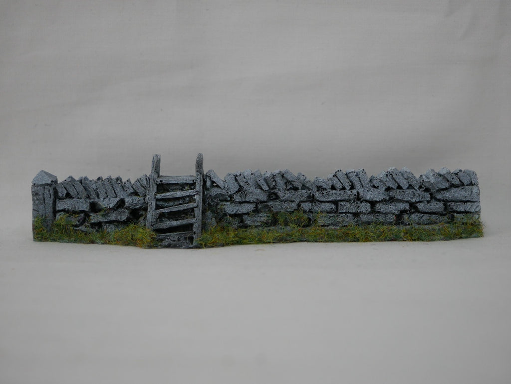 Javis Countryside Scenics "OO" Gauge Rough Dry Stone Wall With Wood Stile - PW1WS