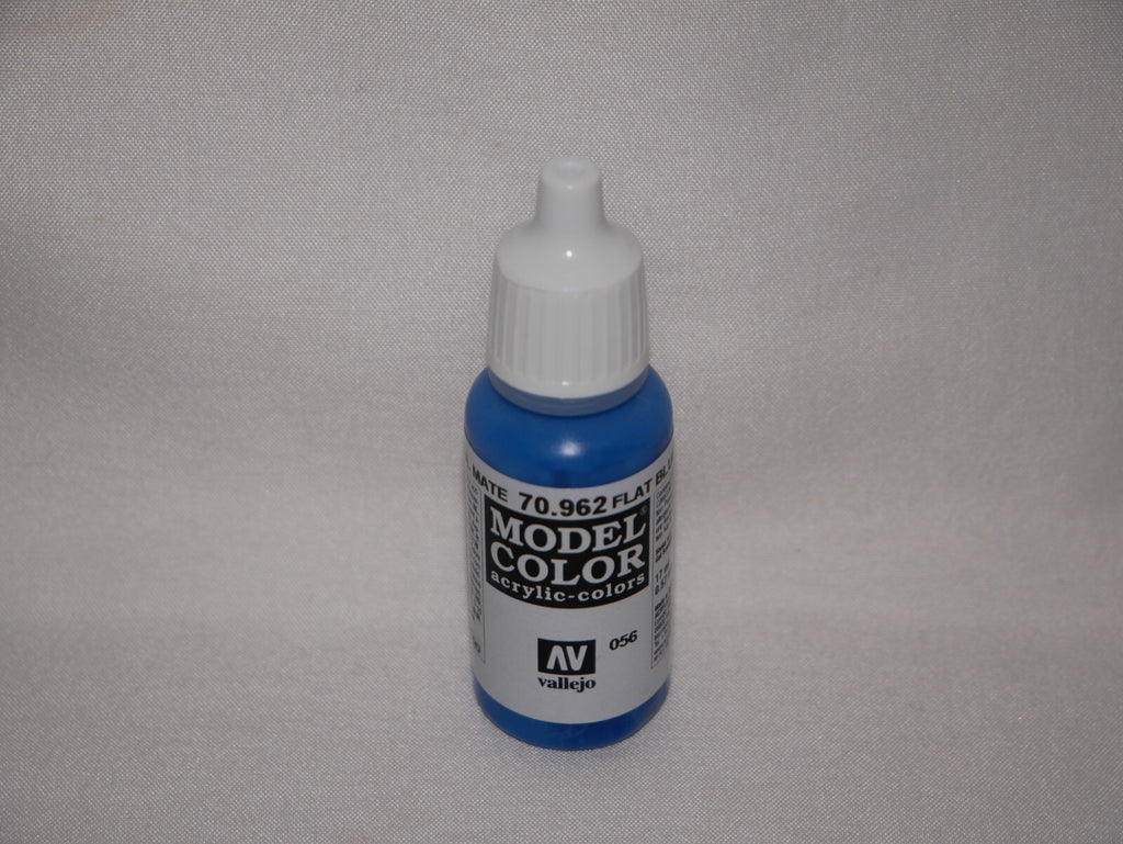 Vallejo Model Color Flat Blue Acrylic 17ml/0.57 fl oz Dropper Bottle - 70.962