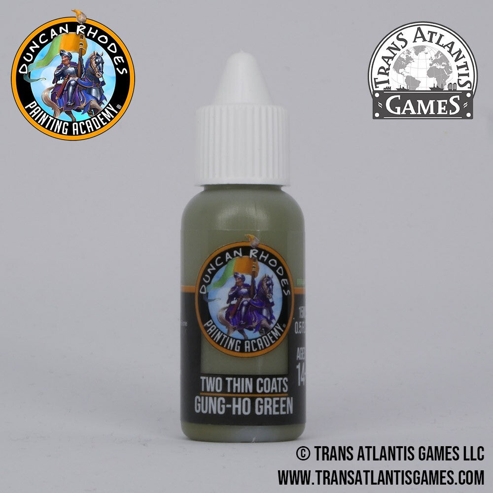 Duncan Rhodes Painting Academy 'Two Thin Coats' Gung-Ho Green 15ml Bottle 10080
