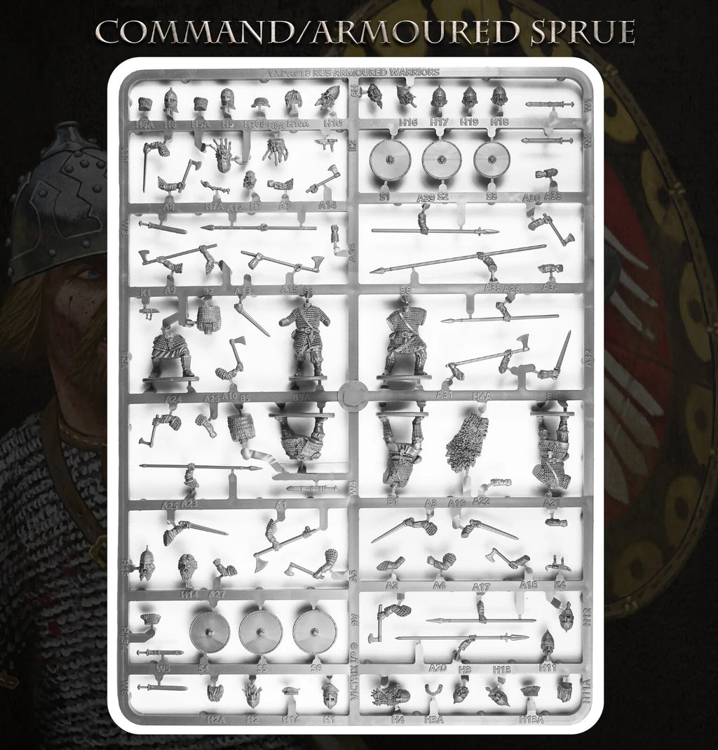 Victrix Warriors Of The Dark Ages 28mm Scale Hard Plastic Rus Infantry - VXDA018