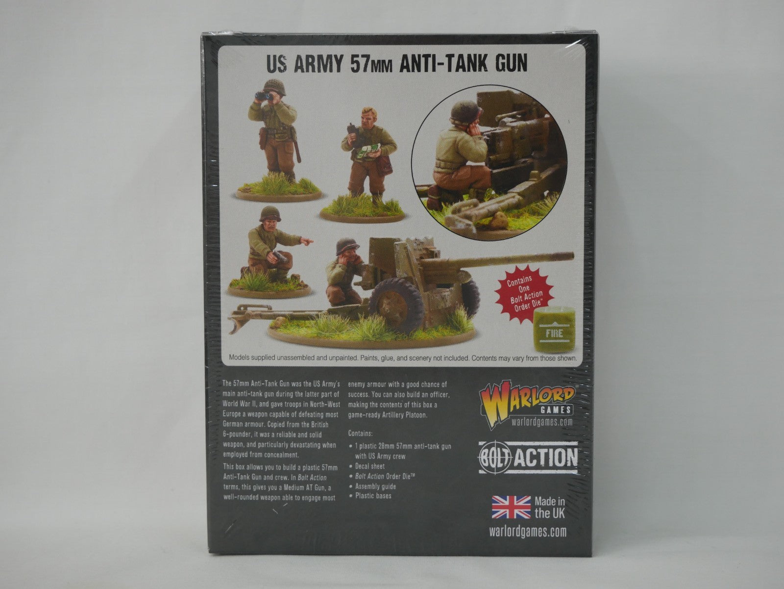 Warlord Games Bolt Action 1:56 Scale WWII US Army 57mm Anti-Tank Gun - 402013054