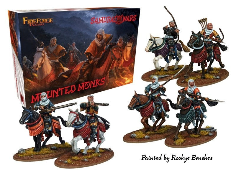 Fireforge Games Samurai Wars 28mm Scale Hard Plastic Mounted Monks - BS-SWMO02