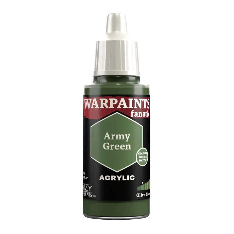 The Army Painter Warpaints Fanatic Acrylic Army Green 18ml Dropper Bottle WP3068