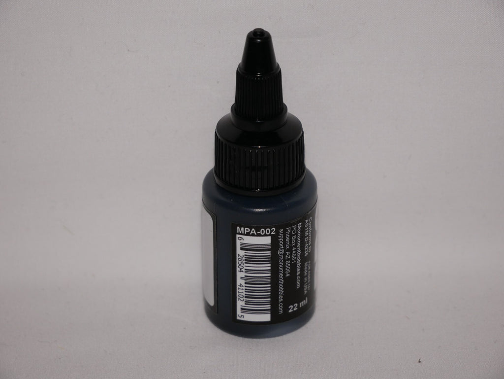 Monument Hobbies Pro Acryl Paint Range Coal Black 22ml Twist Top Bottle MPA-002
