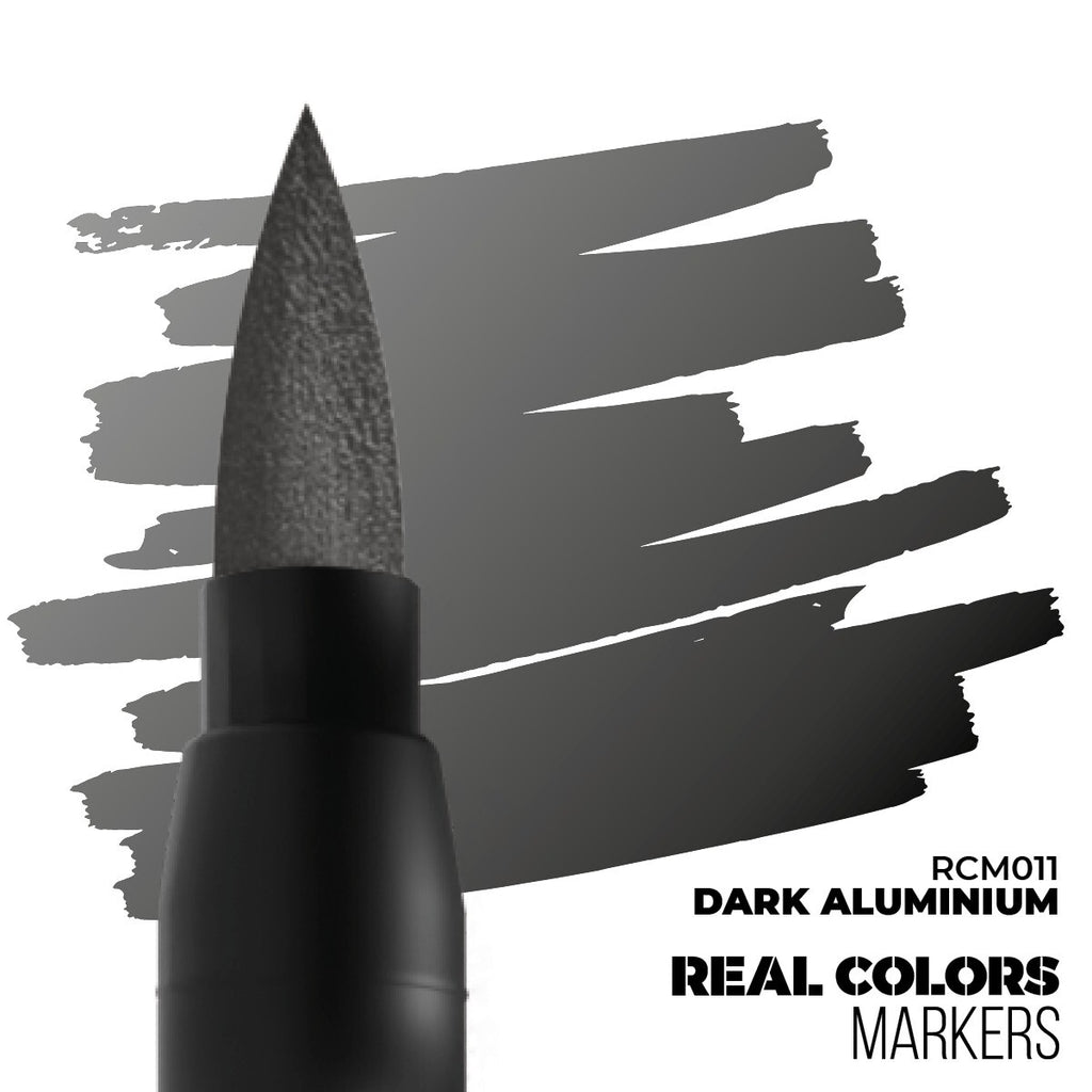 AK Interactive Real Colors Acrylic Fast Dry Marker Pens Dark Aluminium - RCM011