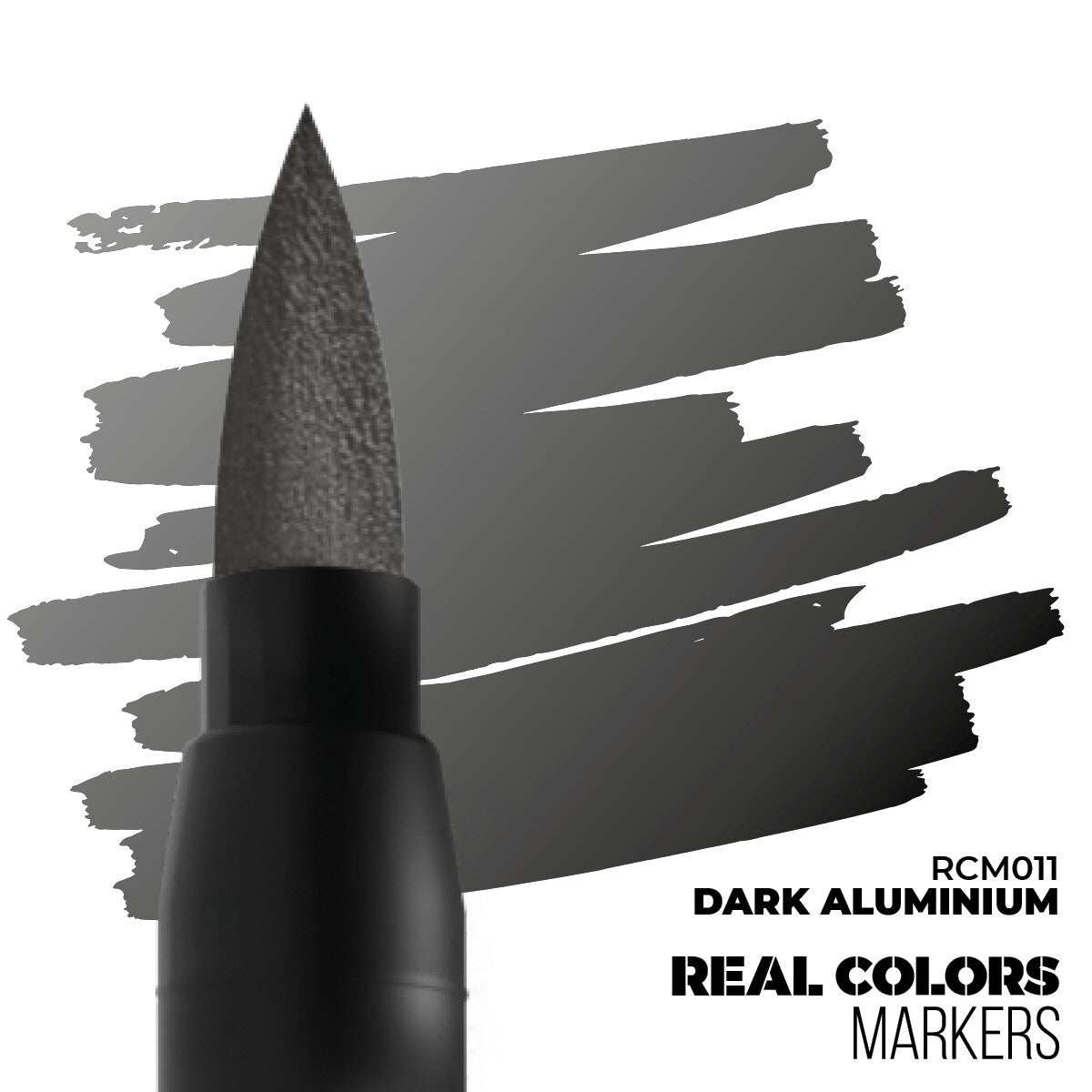 AK Interactive Real Colors Acrylic Fast Dry Marker Pens Dark Aluminium - RCM011
