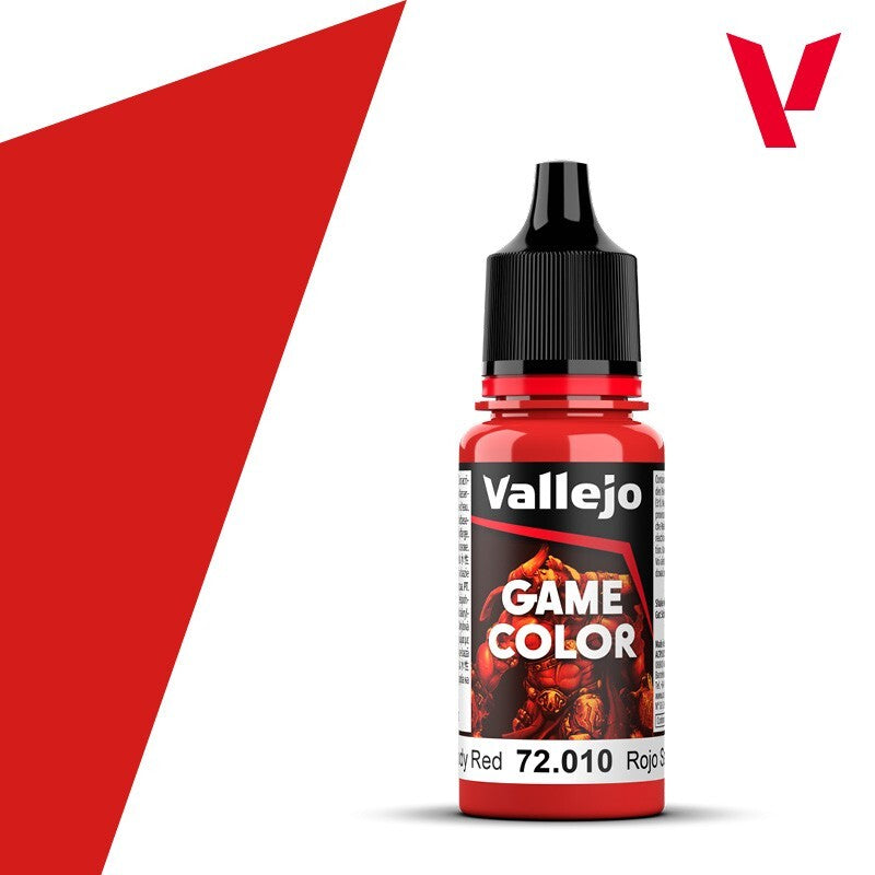 Vallejo Game Color Acrylic Range Bloody Red 18ml/0.6 fl oz Dropper Bottle 72.010