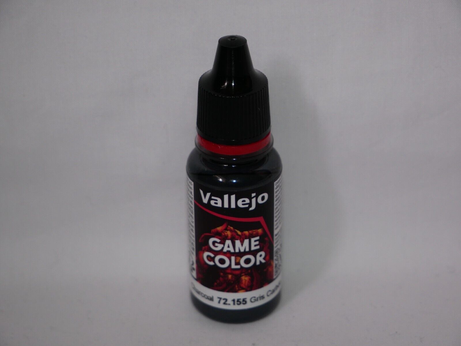 Vallejo Game Color Acrylic Range Charcoal 18ml/0.6 fl oz Dropper Bottle - 72.155