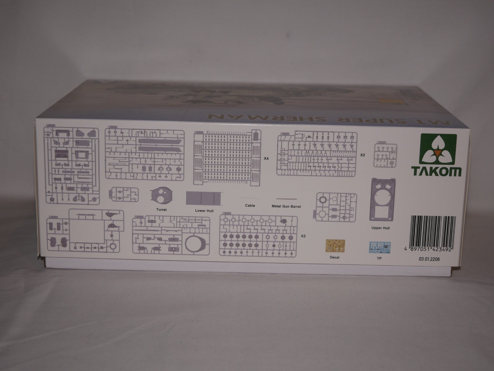 Takom 1:35 Scale Post WWII M1 Super Sherman Medium Tank Plastic Model Kit - 2206