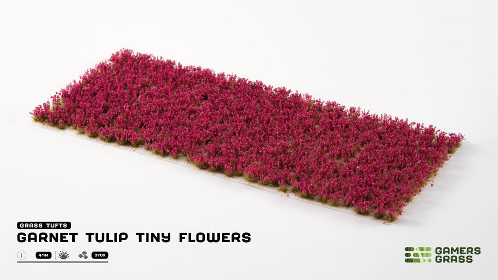 Gamers Grass Garnet Tulip Tiny Flowers Grass Tufts For Bases 370x Pack - GGFS-GT
