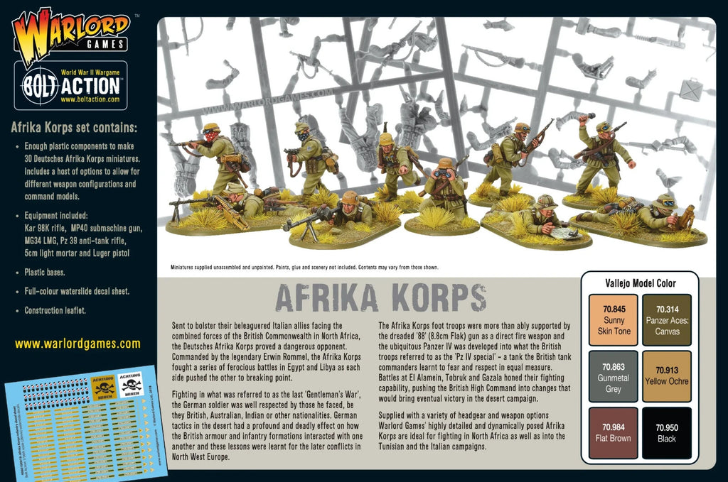 Warlord Games Bolt Action 1:56 Afrika Korps WWII German Grenadiers - 402012030