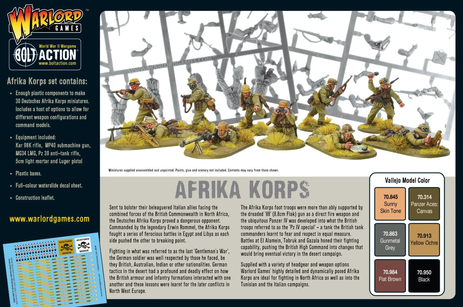 Warlord Games Bolt Action 1:56 Afrika Korps WWII German Grenadiers - 402012030