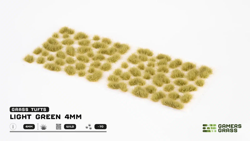 Gamers Grass Wild Light Green 4mm Tufts For Wargaming Bases (70) Per Pack GG4-LG