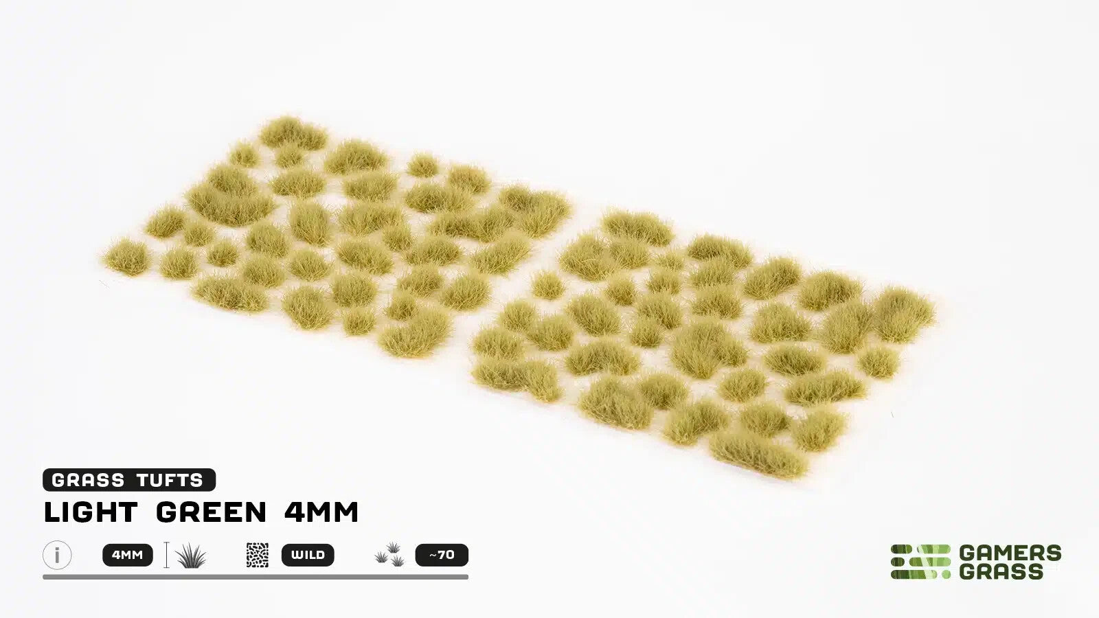 Gamers Grass Wild Light Green 4mm Tufts For Wargaming Bases (70) Per Pack GG4-LG
