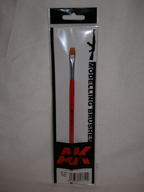 AK Interactive Size 4 Flat Synthetic Hair Scale Modeling Paint Brushes - AK610